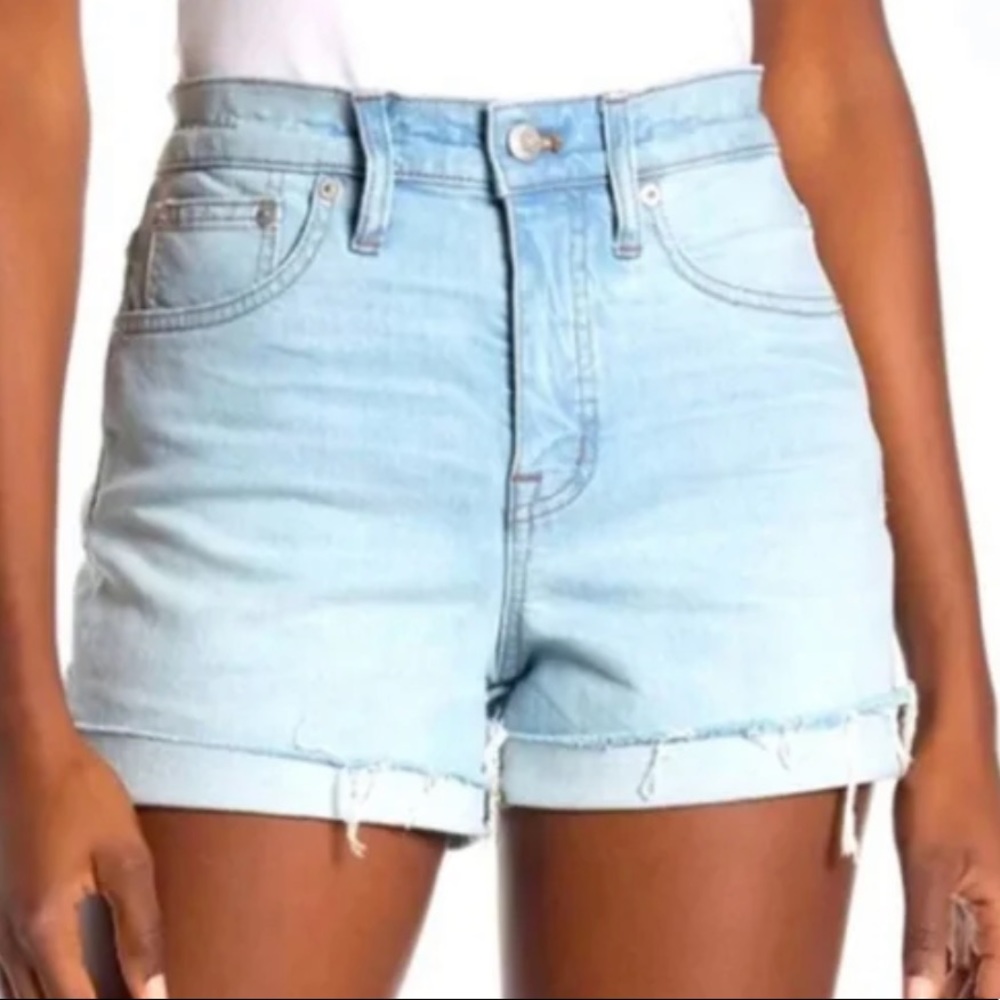 Madewell High-Rise Prescott Wash Denim Shorts